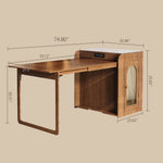 Load image into Gallery viewer, 73" Freestanding Murphy Dining Table with Sintered Stone Cabinet Top