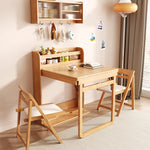 Load image into Gallery viewer, 62'' Foldable Multifunctional Dining Table Integrated Storage Solid Wood Texture Multi-Scene Fit