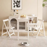 Load image into Gallery viewer, Multi-Functional Dining Table Rotating & Foldable Sideboard Sintered Stone Top Storage Cabinet with Fluted Glass Doors