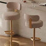 Load image into Gallery viewer, 1 Piece Modern Upholstered Adjustable Bar Stool with Gold Metal Base