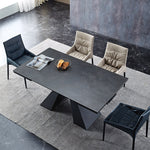 Load image into Gallery viewer, 54.6"- 78" Modern Folding Dining Table Versatile and Stylish in Dark Gray