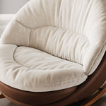 Load image into Gallery viewer, Cream Rocking Lounge Chair with Brown Wraparound Shell