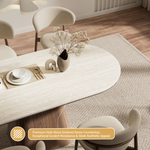 Load image into Gallery viewer, Oval Dining Table Solid Wood Walnut Veneer Base Scratch Resistant Sintered Stone Top Modern Stylish Design