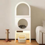Load image into Gallery viewer, Modern Arched Pet Storage Cabinet Cat House Feeding Station Multi Functional Storage Unit