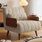Load image into Gallery viewer, Modern Convertible Accent Chair Sofa Bed with Wood Armrests Lounge Sleeper