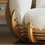 Load image into Gallery viewer, Modern Solid Wood 360° Swivel Lounge Chair with Cushions and Sculptural Frame