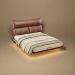Load image into Gallery viewer, Luxury Floating Upholstered Platform Bed with LED Ambient Lighting & Cushioned Headboard