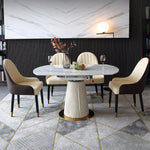 Load image into Gallery viewer, 50.7" Convertible Folding Dining Table Round to Square Expandable Dining Table