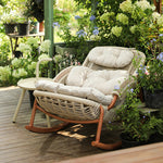 Load image into Gallery viewer, Modern Outdoor Rocking Lounge Chair with Cushioned Seat and Woven Frame