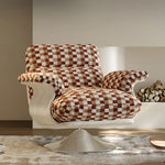 Load image into Gallery viewer, Modern Swivel Lounge Chair with Speckled Jacquard Upholstery Curved Wood Frame and Stainless Steel Base