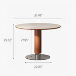 Load image into Gallery viewer, 31.49" Modern Round Dining & Conversation Table with Marble-Effect Top and Stainless Steel Base
