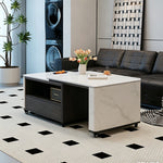 Load image into Gallery viewer, Modern Extendable Coffee Table with Hidden Storage Rolling Table