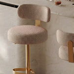 Load image into Gallery viewer, 1 Piece Modern Upholstered Adjustable Bar Stool with Gold Metal Base