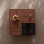 Load image into Gallery viewer, 39'' Modern Modular Solid Wood Coffee Table with Hidden Storage & Sculptural Slat Base