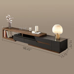 Load image into Gallery viewer, Walnut & Black Living Room Set Extendable TV Console Matching Coffee Table with Storage