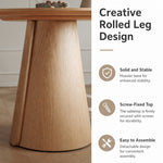 Load image into Gallery viewer, Modern Round Dining Table with Walnut Veneer Top & Travertine-Inspired Pedestal Base