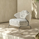 Load image into Gallery viewer, Modern Artistic Lounge Chair with Curved Back and Pattern Upholstered Accent Design