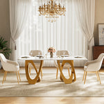 Load image into Gallery viewer, Elegant Modern Dining Table with Golden Base