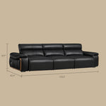 Load image into Gallery viewer, 123.2'' Modern Power Reclining Leather Sofa Remote Control Adjustable Deep Seat Lounge Couch