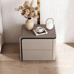 Load image into Gallery viewer, Modern Minimalist Bedside Table with Rounded Edges Two-Drawer Nightstand for Bedroom