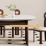 Load image into Gallery viewer, 50.7" Versatile Extendable Dining Table Round to Oval Conversion