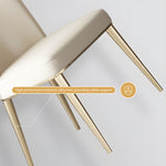 Load image into Gallery viewer, Set of 2 Luxurious White Dining Chairs with Gold Legs Modern Quilted Design for Stylish Home Décor