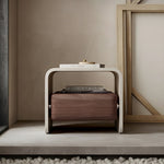 Load image into Gallery viewer, Sleek Modern Nightstand with Curved Edges Wooden Storage Drawer