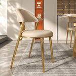 Load image into Gallery viewer, 2 PCS PU Upholstered Dining Chair with Polished Gold Metal Legs