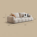 Load image into Gallery viewer, Modern Channel-Tufted Snow Velvet Sofa with Latex Cushioning