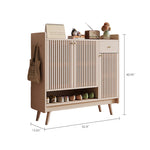 Load image into Gallery viewer, Shoe Cabinet Slatted Design Adjustable Shelves Modern Storage Organizer
