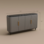 Load image into Gallery viewer, Modern Black Dining × Gray & Gold Sideboard Minimalist Luxury Dining Room Bundle