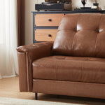 Load image into Gallery viewer, 81.1'' Modern Faux Leather Sofa Bed with Pull-Out Mattress Convertible Sleeper Sofa