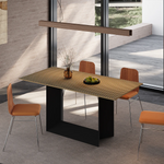 Load image into Gallery viewer, 62.4''/70.2'' Manhattan Sintered Stone Dining Table Geometric Base Modern Luxury Scratch-Resistant Surface