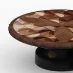 Load image into Gallery viewer, Modern Round Nesting Coffee Table Set Artistic Wood Grain Accent Tea Table