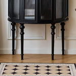 Load image into Gallery viewer, 31.2“ ”Solid Wood Curved Entryway Console Table with Glass Panel Doors