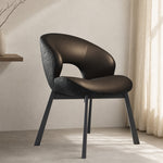 Load image into Gallery viewer, Modern Curved Dining Chair Set of 2 with Upholstered Seat & Carbon Steel Frame