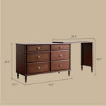 Load image into Gallery viewer, Solid Wood 6-Drawer Vanity Desk with Spacious Storage