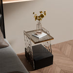 Load image into Gallery viewer, Modern Sculptural Nightstand Bedside Table with Scratch Resistant Leather & Smart Sensor Lighting