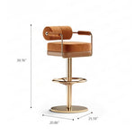 Load image into Gallery viewer, Modern Luxury Swivel Bar Stool with Cylindrical Backrest Gold Metal Frame Counter Chair 1 Piece