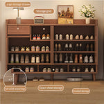 Load image into Gallery viewer, 47.2''/55.1'' Modern Walnut Entryway Shoe Cabinet with Drawer Stylish Storage Organizer