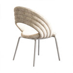 Load image into Gallery viewer, Modern Black Curved Dining Chair with Stainless Steel Legs Minimalist Accent Chair 1 Piece