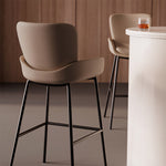 Load image into Gallery viewer, Modern Upholstered Bar Stool with Armrests PU Leather Counter Chair Metal Frame Kitchen Island Bar Chair 1 Piece