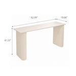 Load image into Gallery viewer, Cream White Rectangular Fluted Leg Living Room Sofa Bar Table