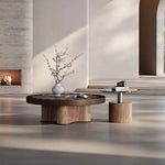 Load image into Gallery viewer, Modern Round Coffee Table Set with Sculptural Base & Glass Accent Side Table Luxury Contemporary Living Room Furniture