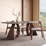 Load image into Gallery viewer, Contemporary Wooden Dining Table with Ceramic Top Modern Aesthetic
