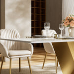 Load image into Gallery viewer, Elegant Marble Dining Table with Gold Accents