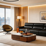 Load image into Gallery viewer, 123.2'' Modern Power Reclining Leather Sofa Remote Control Adjustable Deep Seat Lounge Couch