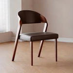 Load image into Gallery viewer, Modern Minimalist Dining Chair Set of 2 Elegant Cream Upholstery & Sculpted Wood Frame