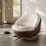 Load image into Gallery viewer, Cream Rocking Lounge Chair with Brown Wraparound Shell