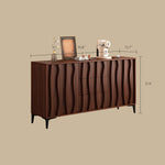 Load image into Gallery viewer, Modern Walnut Sideboard with Sculpted Wave Panels and Minimalist Silhouette